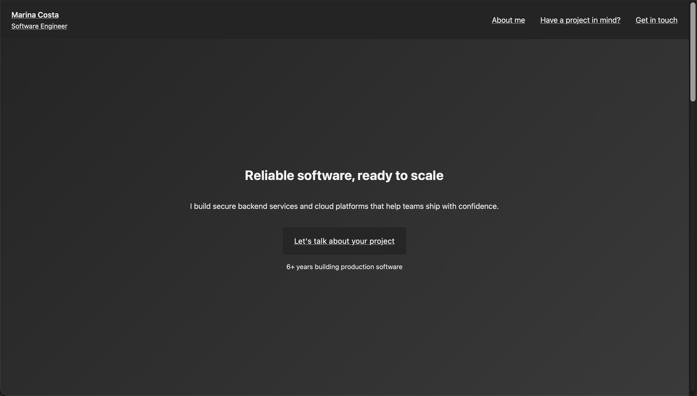 ITfolio screenshot